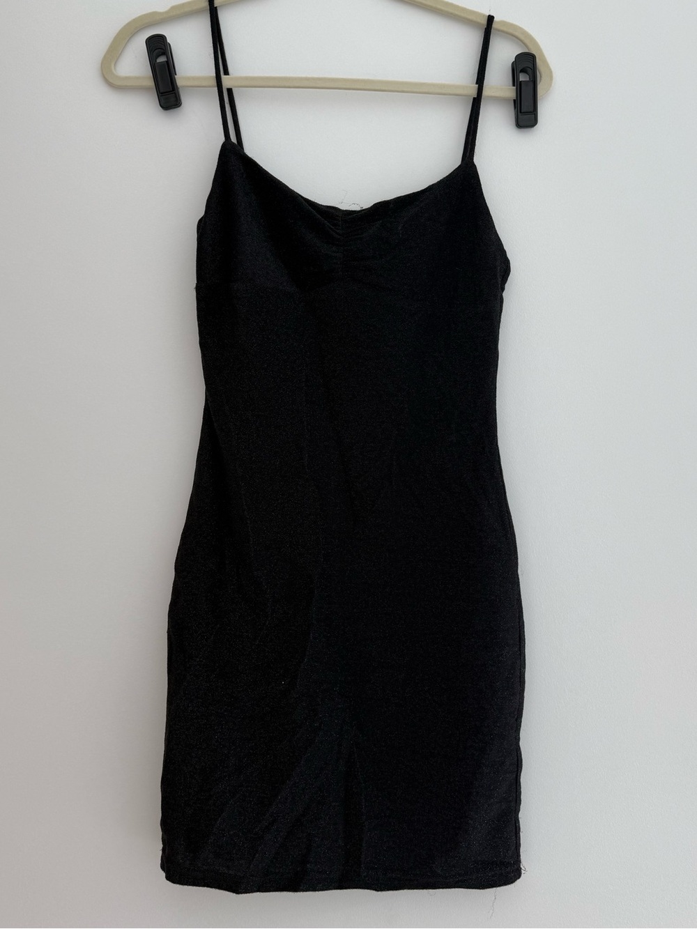 Princess Polly Black Shimmer Spaghetti Strap Bodycon Dress